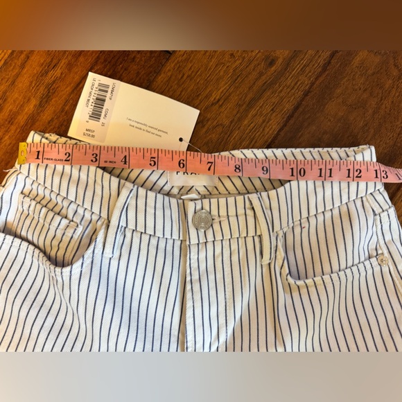 FRAME Le Crop Mini Boot NWT SZ 25 Striped White and Blue Cropped Pants - Picture 4 of 5
